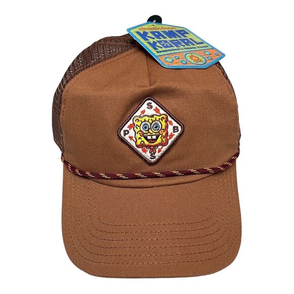 SpongeBob Square Pants Hat Mens Brown SnapBack - Dad - Kamp Rope Camp Novelty - Picture 9 of 9